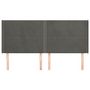 Voir la diapositive 3 : VIDAXL Tete de lit avec oreilles Gris fonce 163x16x118/128 cm Velours