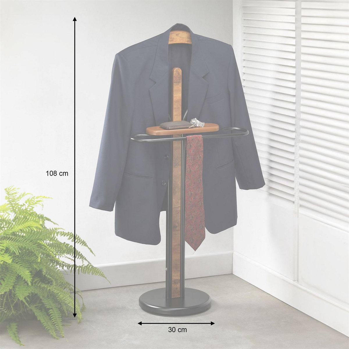 IDIMEX Valet FABIO, en métal laqué et MDF