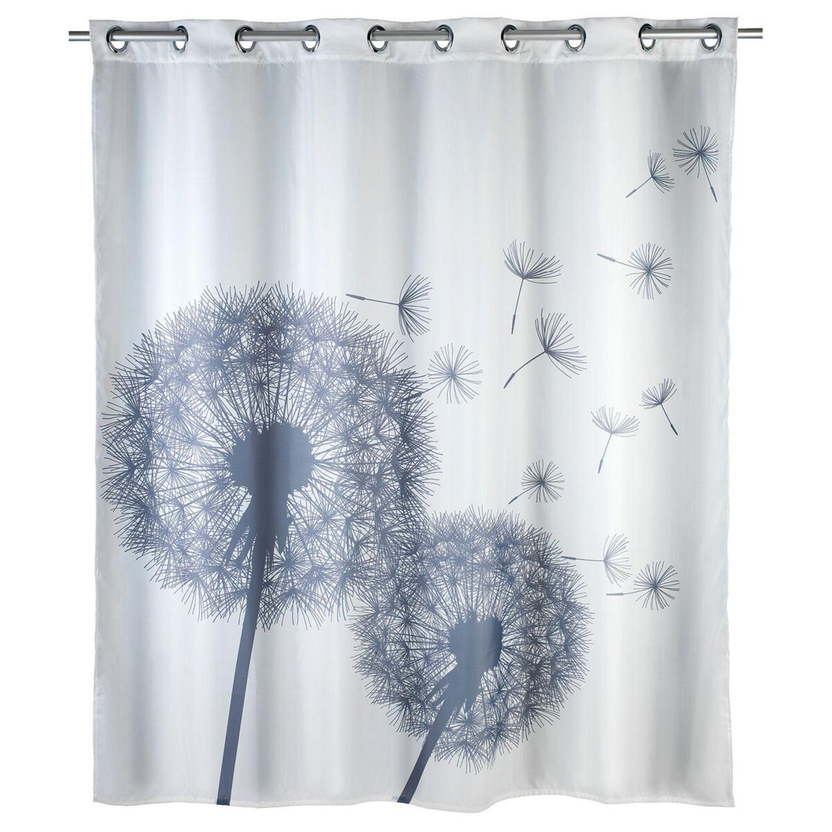 Wenko Rideau de douche anti-moisissure Astera - Polyester - 180 x 200 cm - Gris