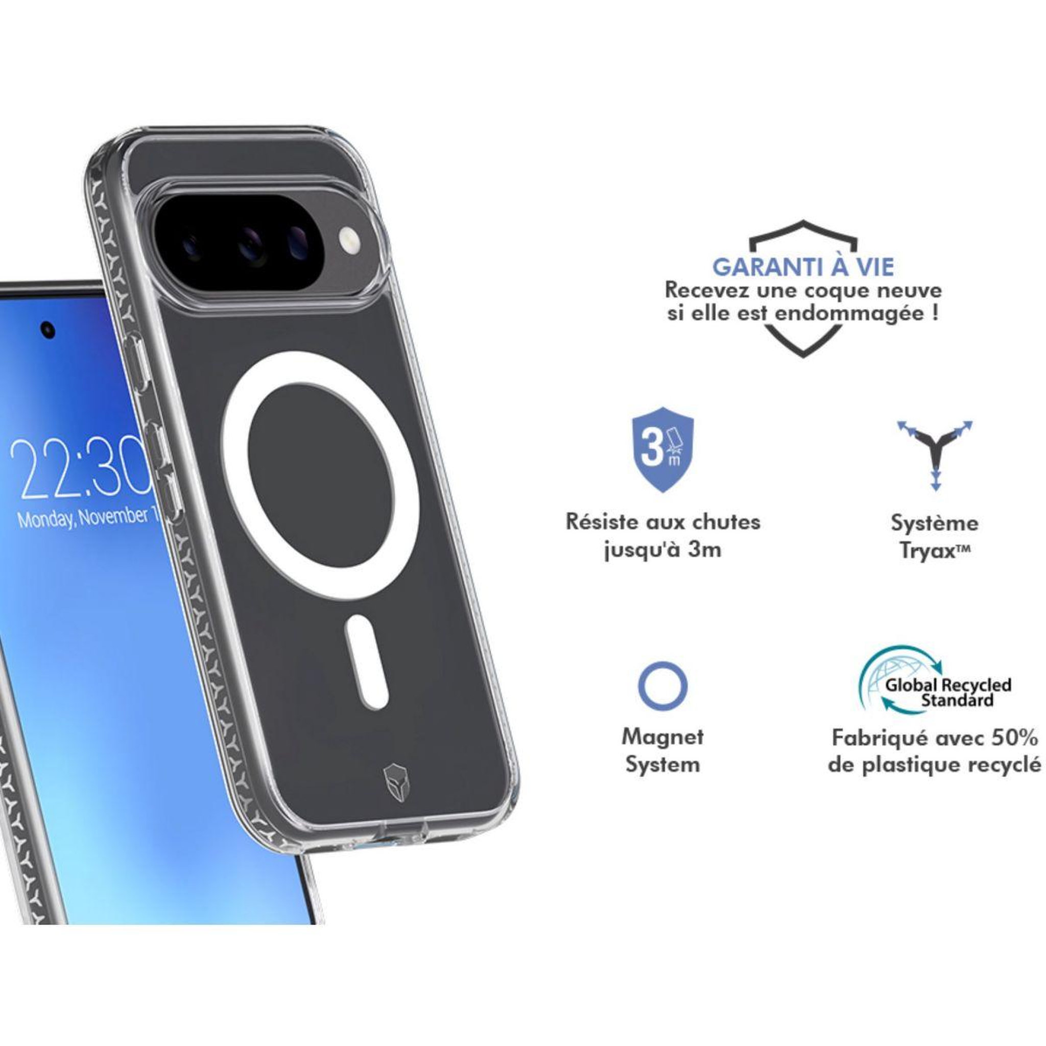 Voir la diapositive 2 : FORCE CASE Coque google pixel 10 / 10 pro air magnet