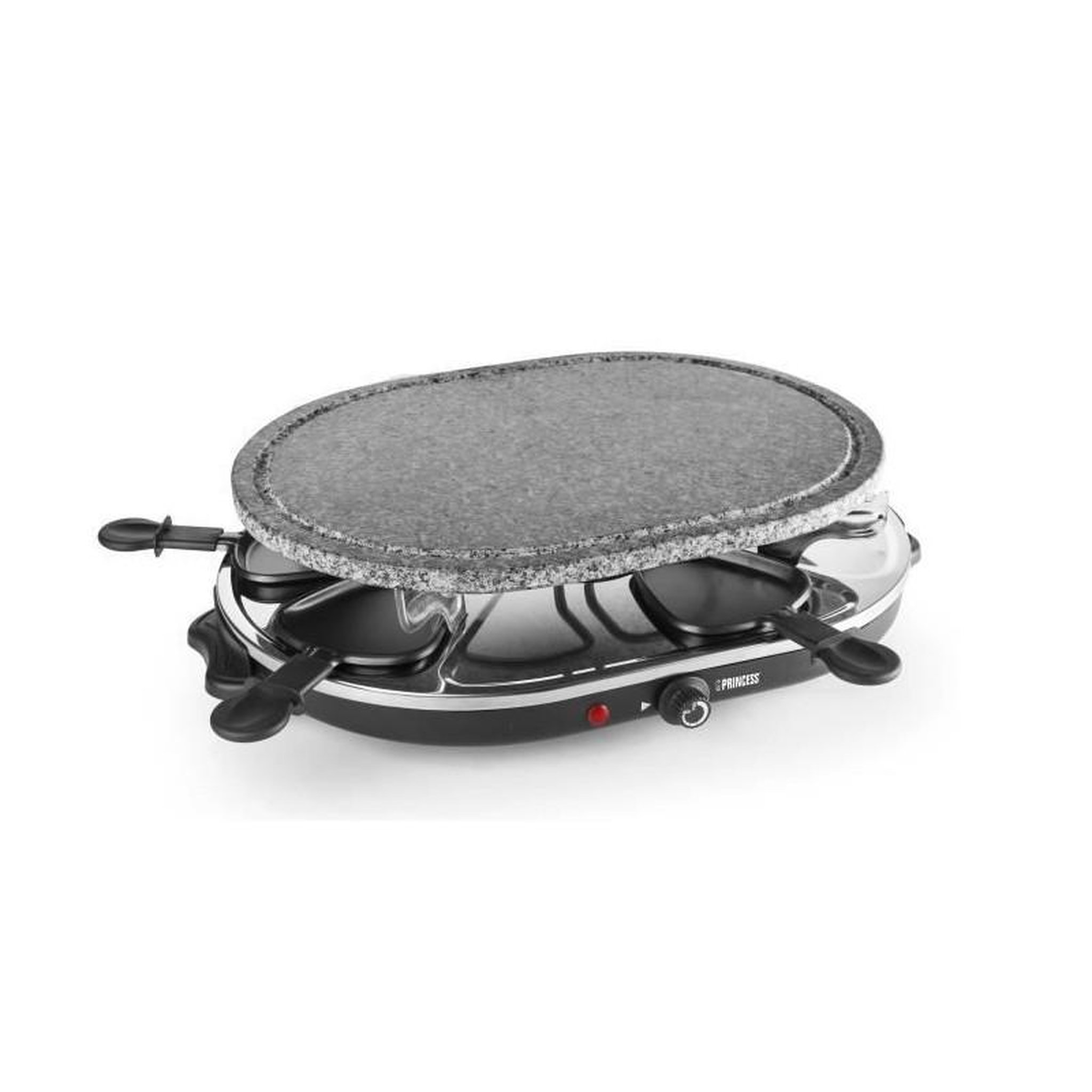 Voir la diapositive 2 : PRINCESS Appareil à raclette 8 personnes 1200w + pierre à griller - 162720-01-001