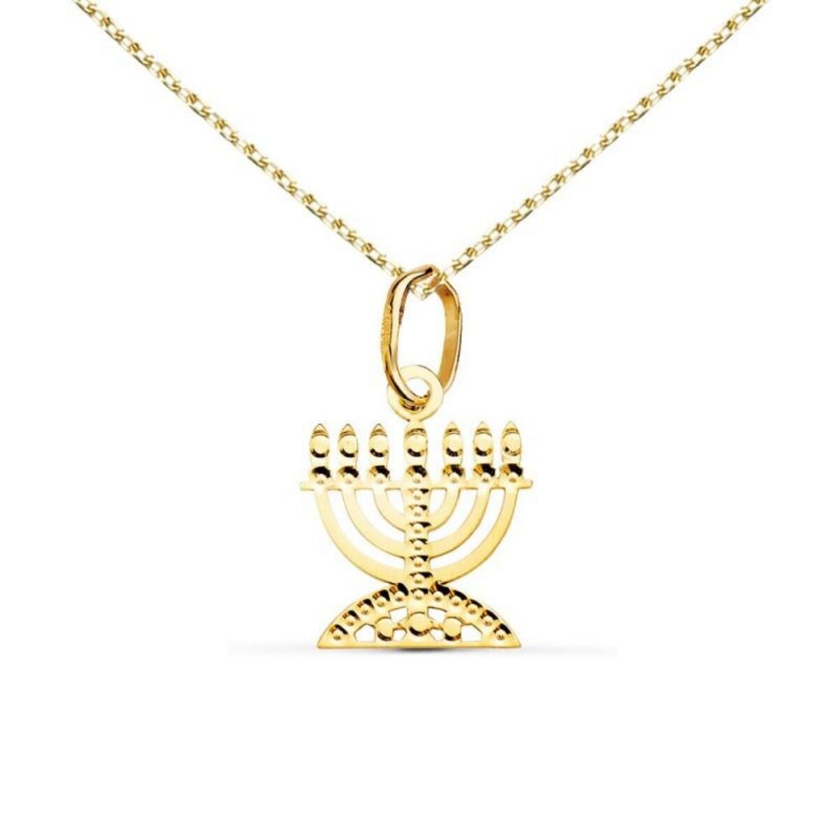 L'ATELIER D'AZUR Collier - Pendentif Menorah Or 18 Carats 750/000 Jaune - Chaine Dorée