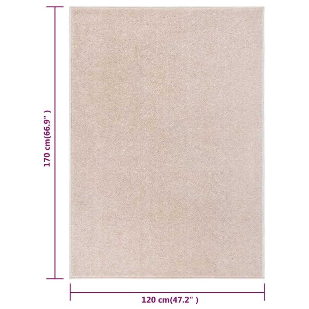 VIDAXL Tapis a poils courts 120x170 cm Beige fonce