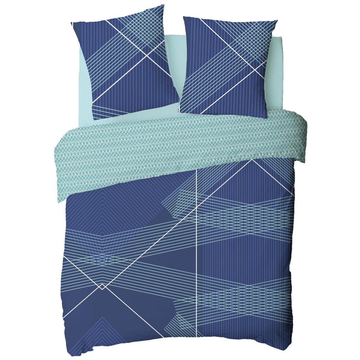 FUTURE HOME Parure de lit 2 personnes graphique réversible