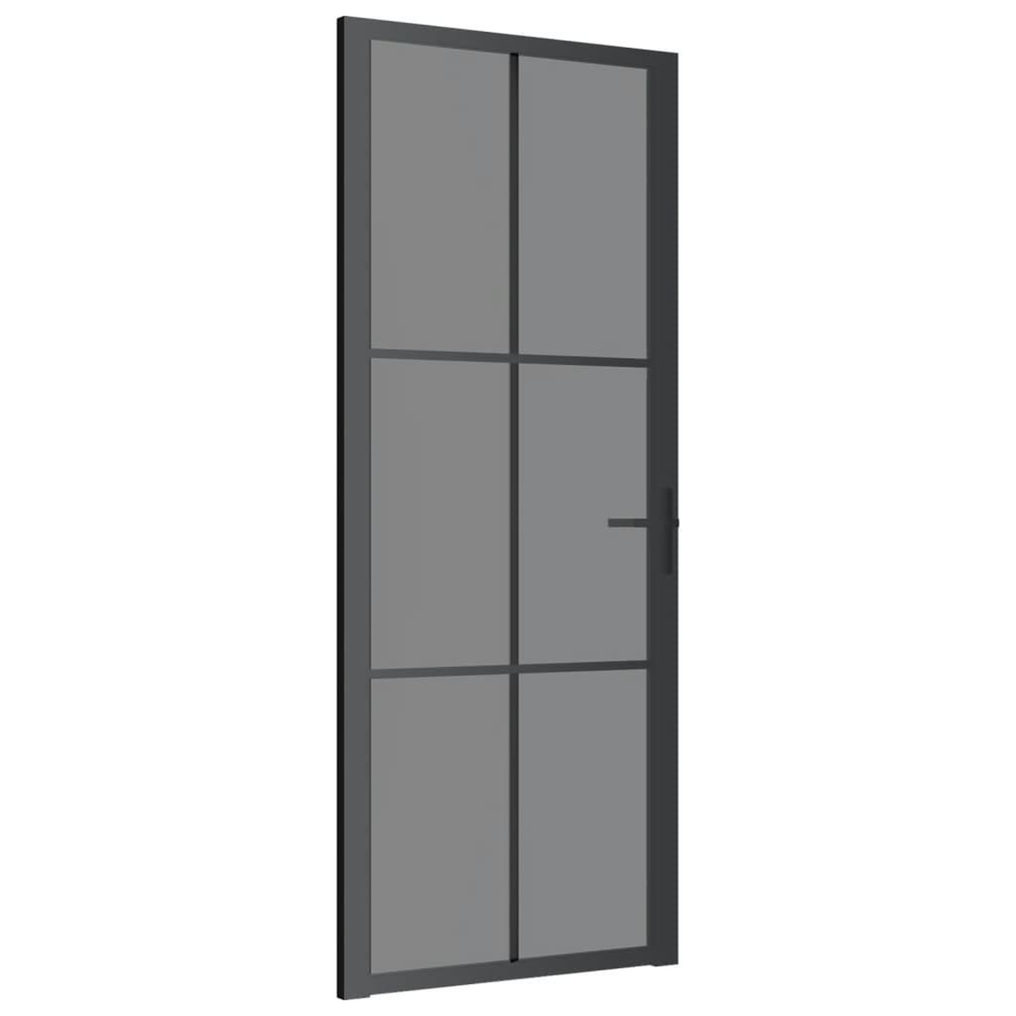 Voir la diapositive 2 : VIDAXL Porte interieure 83x201,5 cm Noir Verre ESG et aluminium