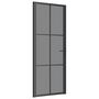 Voir la diapositive 2 : VIDAXL Porte interieure 83x201,5 cm Noir Verre ESG et aluminium