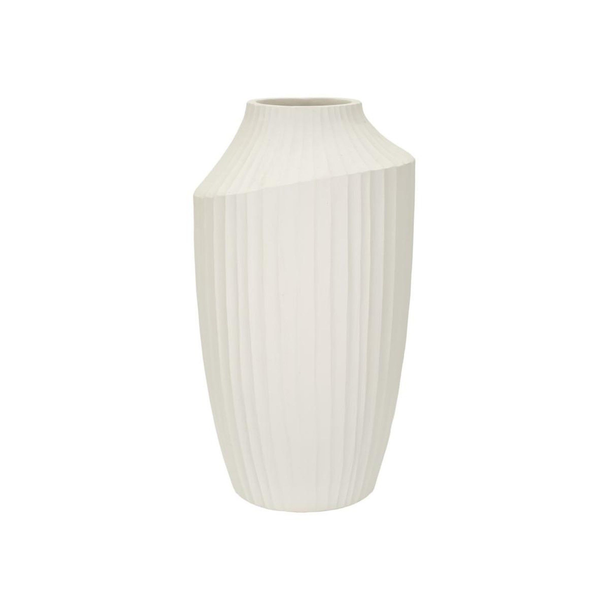 Paris Prix Vase design rainuré  ice  50cm crème