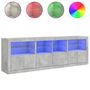 Voir la diapositive 5 : VIDAXL Buffet avec lumières LED gris béton 202x37x67 cm