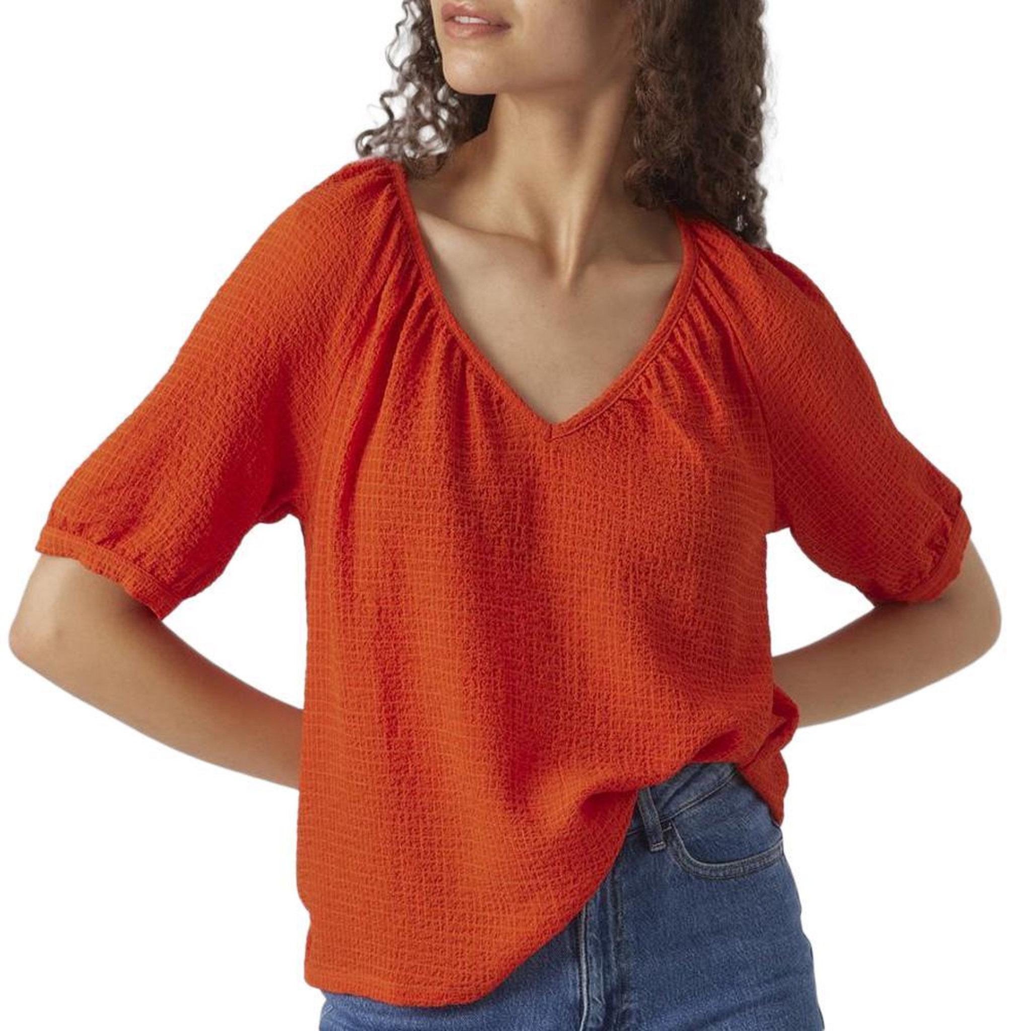 Vero Moda T-shirt Rouge Femme Vero Moda Kassi. Coloris disponibles : Rouge