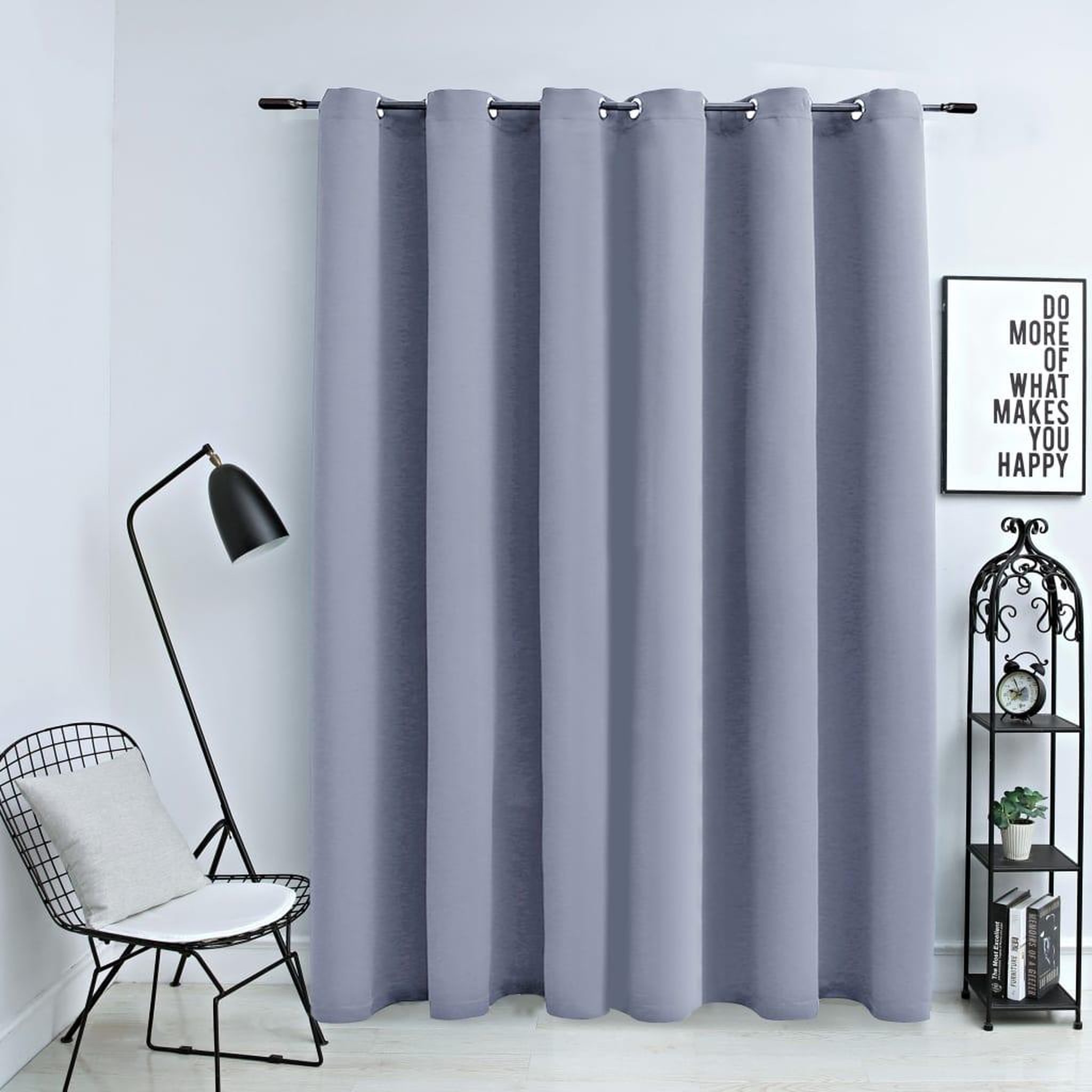 Voir la diapositive 1 : VIDAXL Rideau occultant avec anneaux en metal Gris 290x245 cm
