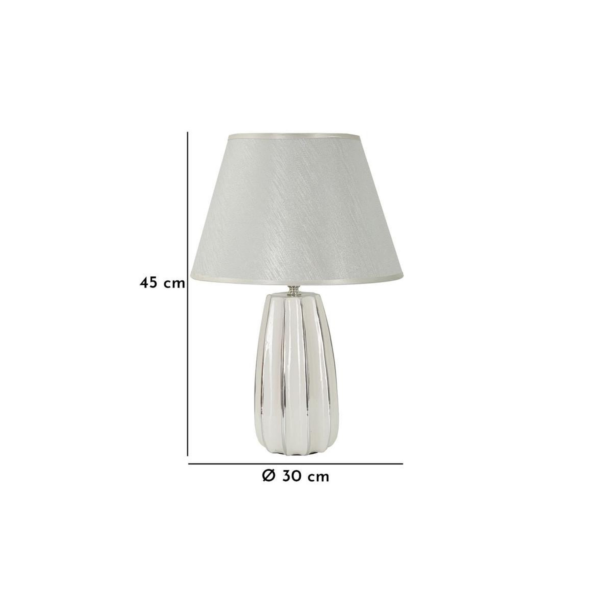 Voir la diapositive 6 : Paris Prix Lampe à poser en céramique  emmi  45cm argent & blanc