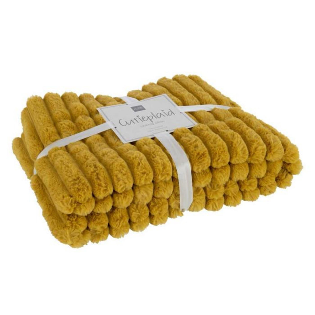 Paris Prix Plaid Design Uni  Corduroy  130x180cm Ocre Foncé