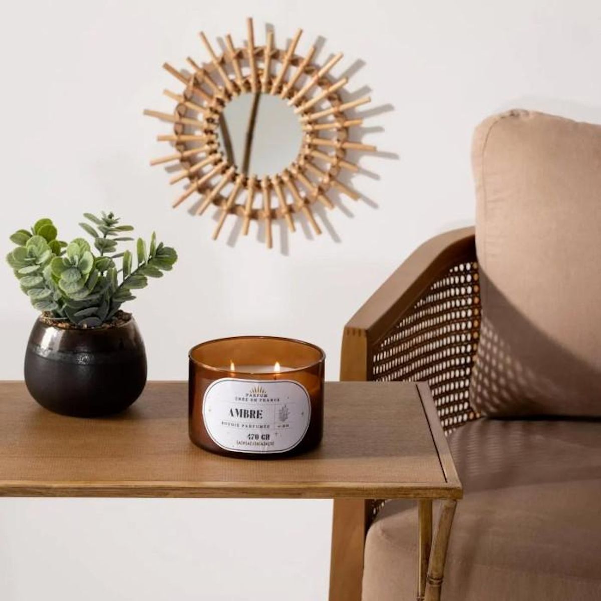 COMPTOIR DE LA BOUGIE Bougie Parfumée en Verre  Snow  470g Ambre