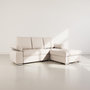 Voir la diapositive 1 : BEST MOBILIER Bianca - canapé d'angle droit 4 places convertible avec coffre en tissu texturé