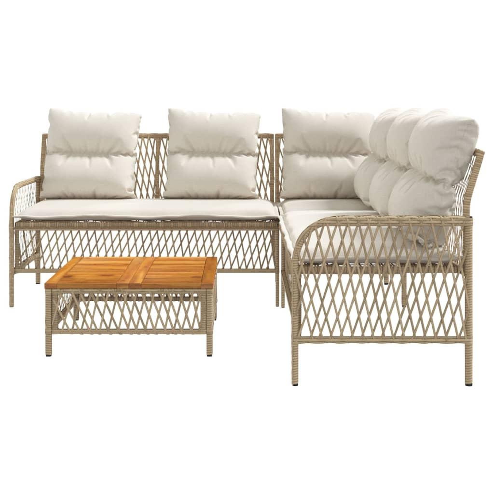 Voir la diapositive 5 : VIDAXL Salon de jardin avec coussins 2 pcs beige resine tressee