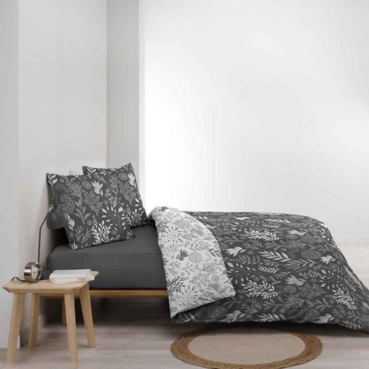 Paris Prix Parure de Lit 3 Pièces  Suzanne  260x240cm Anthracite