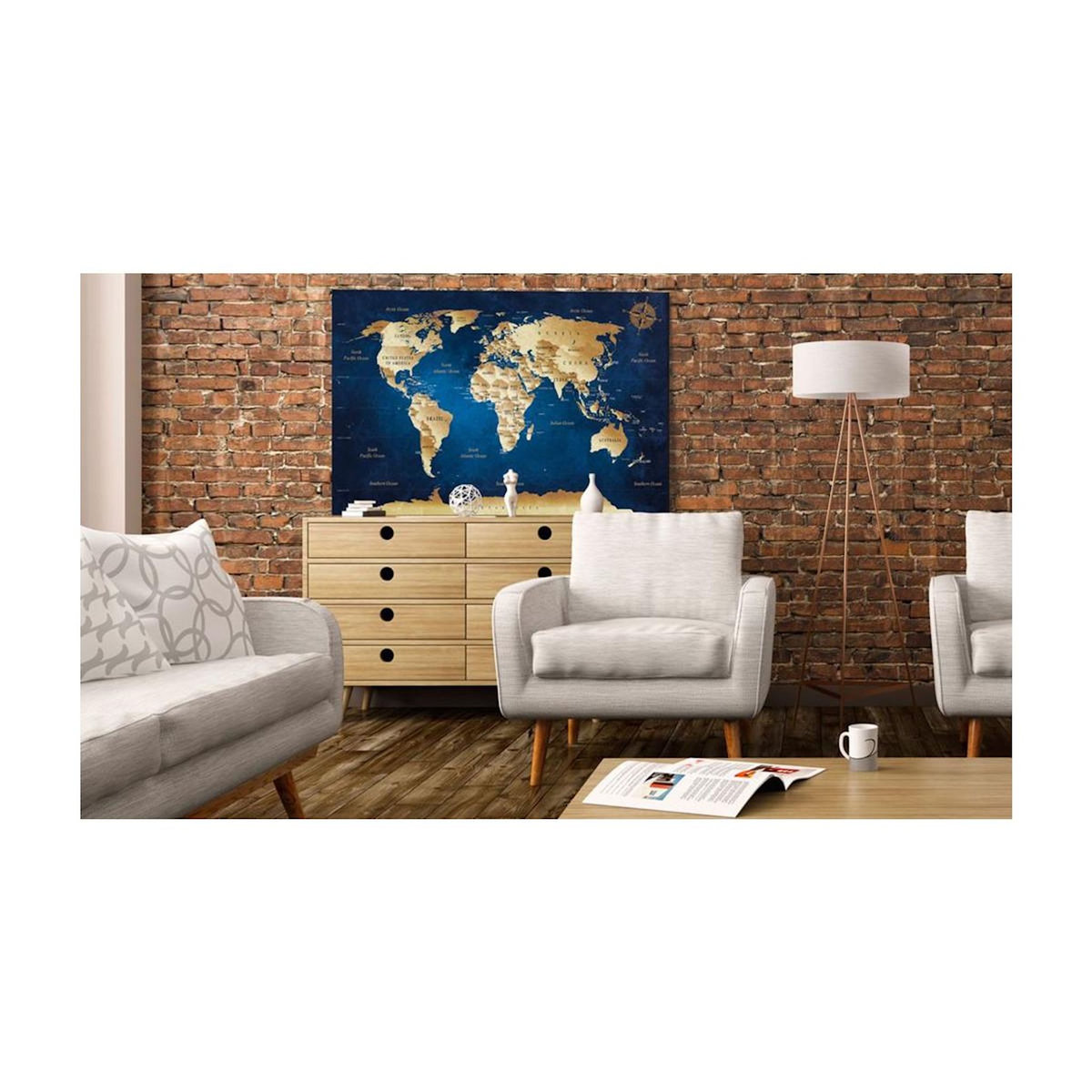 Paris Prix Tableau Imprimé  World Map : the Dark Blue Depths