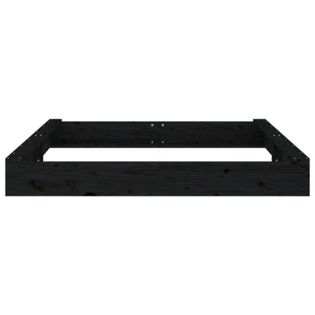 VIDAXL Bac à sable avec sièges noir carré bois de pin massif