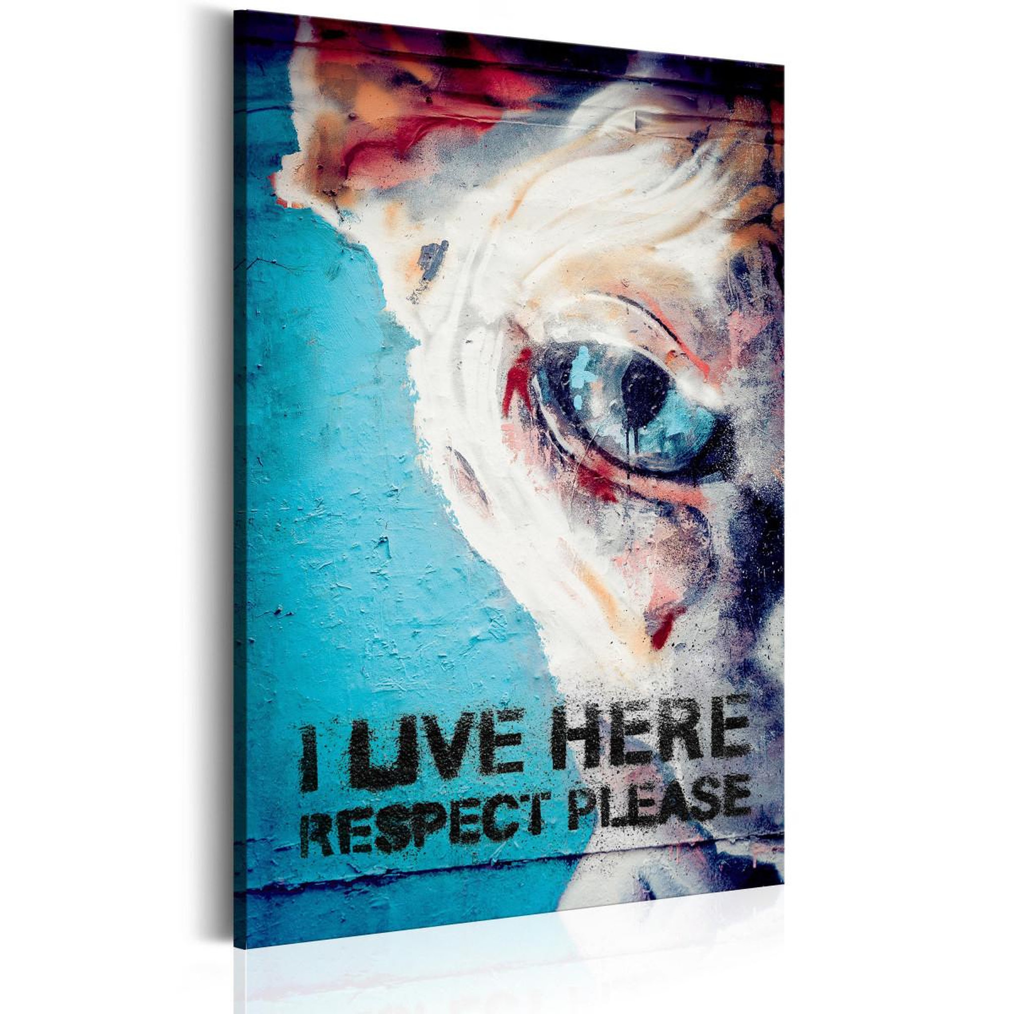 Paris Prix Tableau imprimé  i live here, respect please. Coloris disponibles : Multicolore