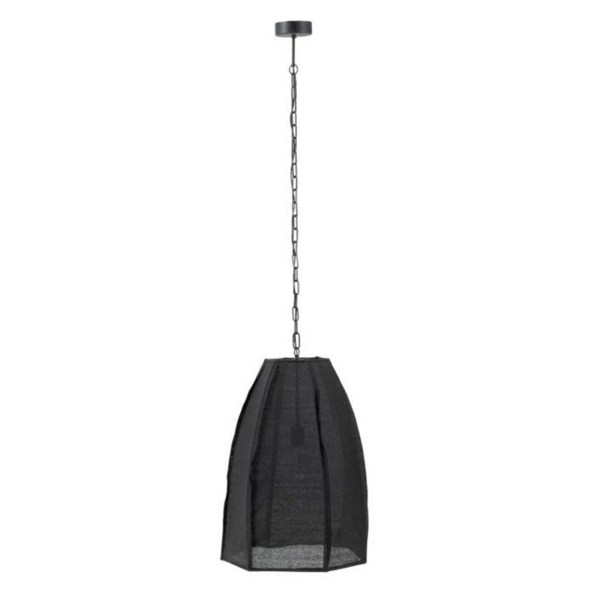 Paris Prix Lampe Suspension en Lin  Poire  173cm Noir