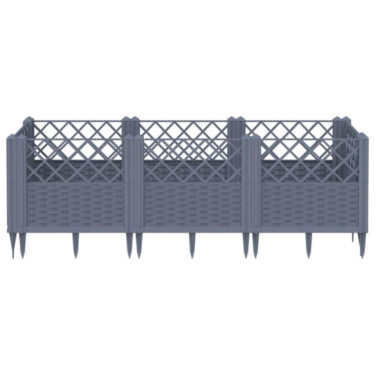 VIDAXL Jardiniere avec piquets bleu gris 123,5x43,5x43,5 cm PP