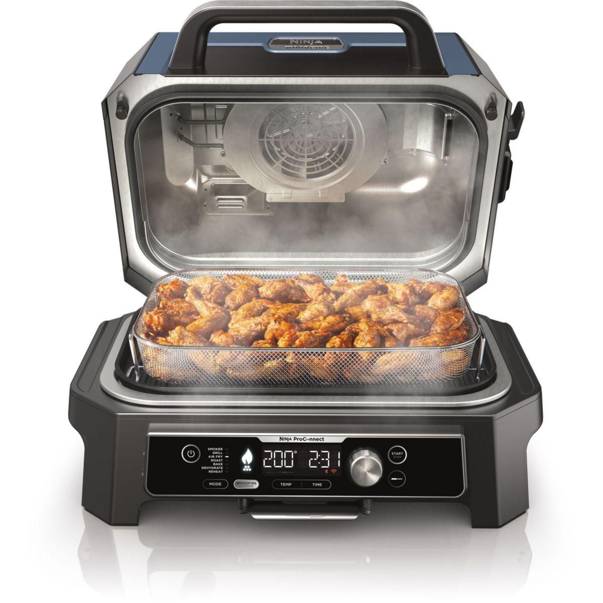 NINJA Barbecue électrique OG901EU Woodfire pro connect à poser, 44.5x26.5 cm