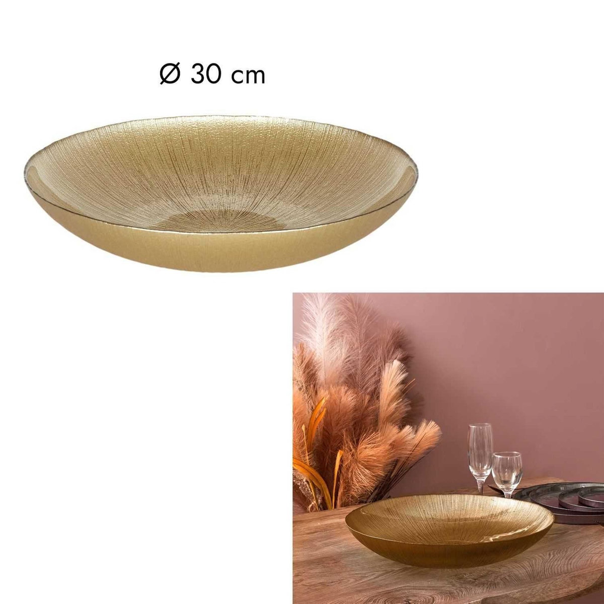 The Home Deco Factory Saladier en verre MIRAGE - Or