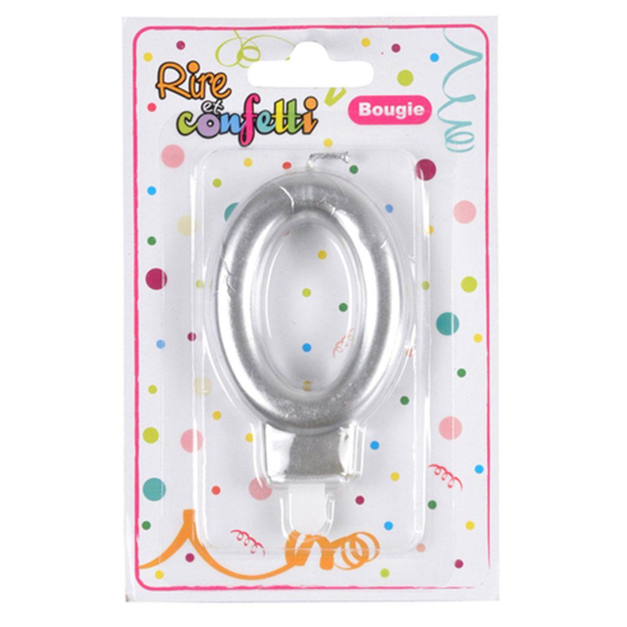 Voir la diapositive 2 : HOMEA Bougie d'Anniversaire  Chiffre 0  7cm Argent
