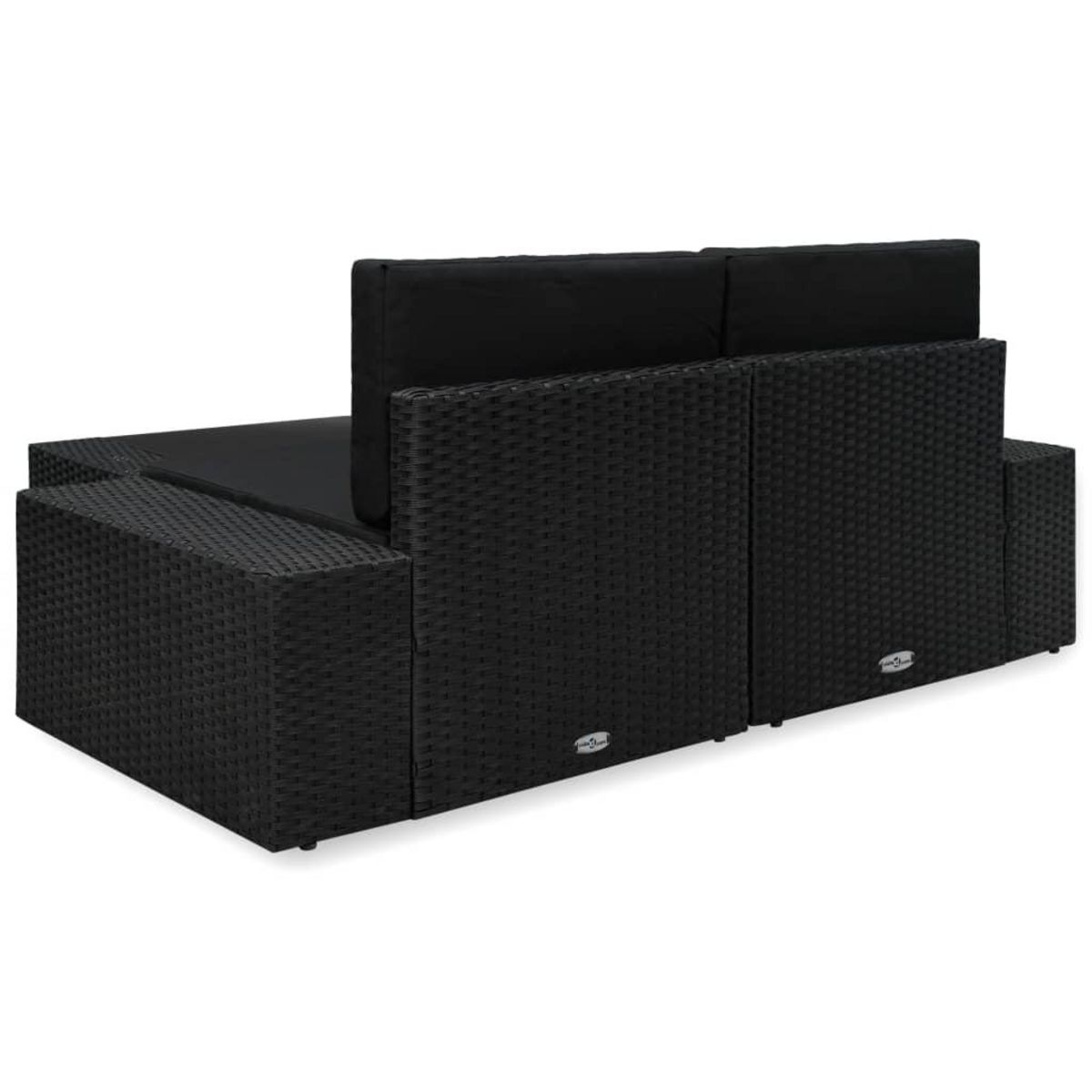 VIDAXL Salon de jardin 3 pcs Resine tressee Noir