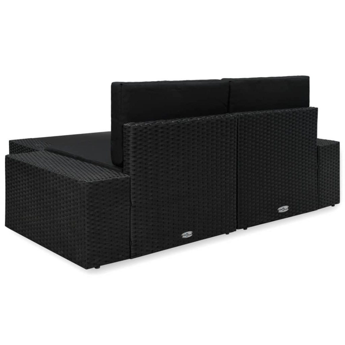 VIDAXL Salon de jardin 3 pcs Resine tressee Noir