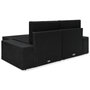 Voir la diapositive 4 : VIDAXL Salon de jardin 3 pcs Resine tressee Noir