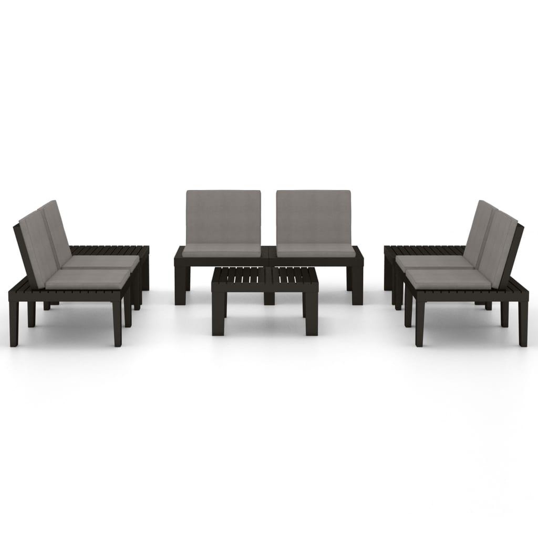 Voir la diapositive 3 : VIDAXL Salon de jardin 6 pcs avec coussins Plastique Gris