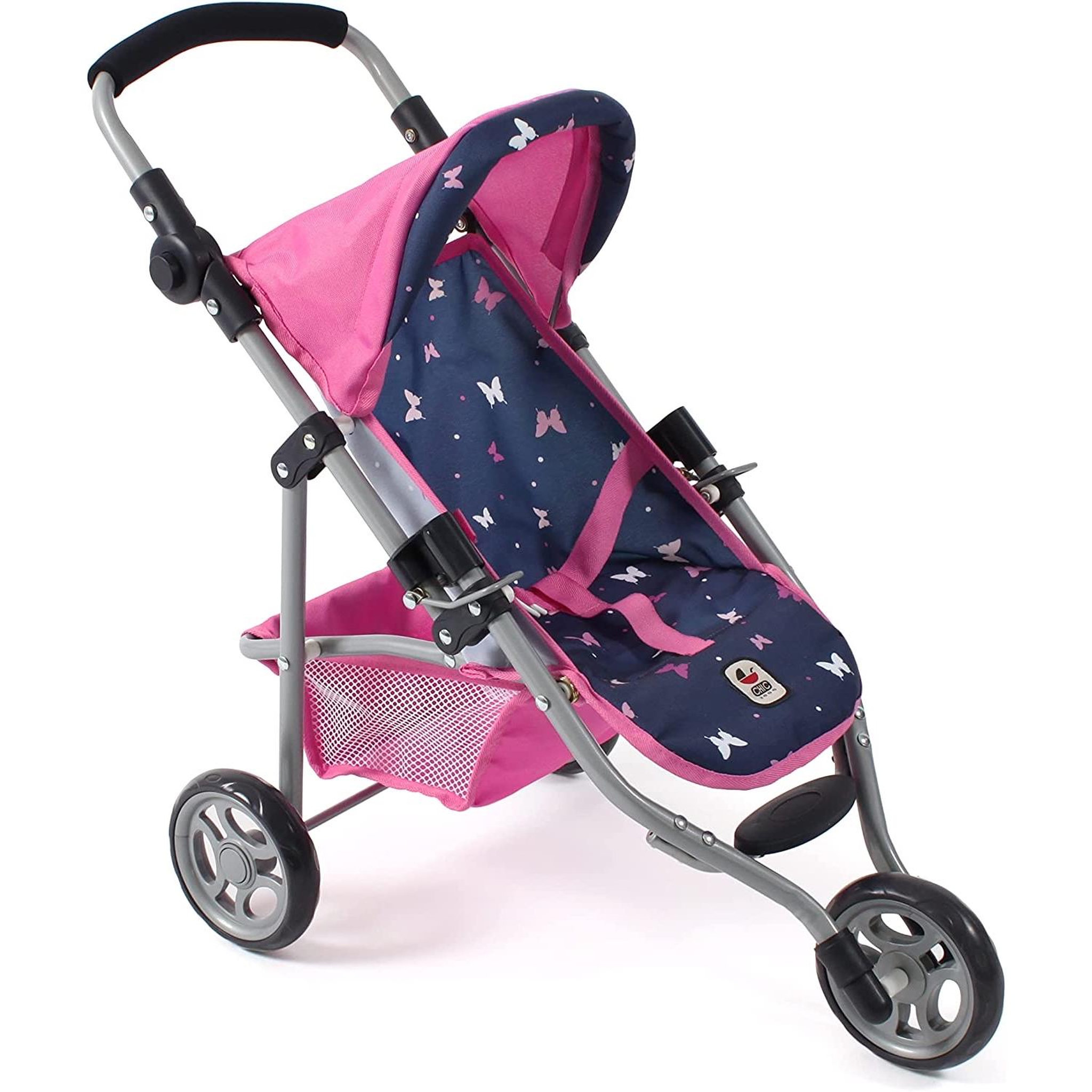 BAYER CHIC 2000 Petite poussette de jogging LOLA Rose et Bleu Papillons pour poupée