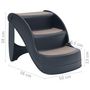 Voir la diapositive 6 : VIDAXL Escalier pliable a 3 marches pour chiens Gris fonce