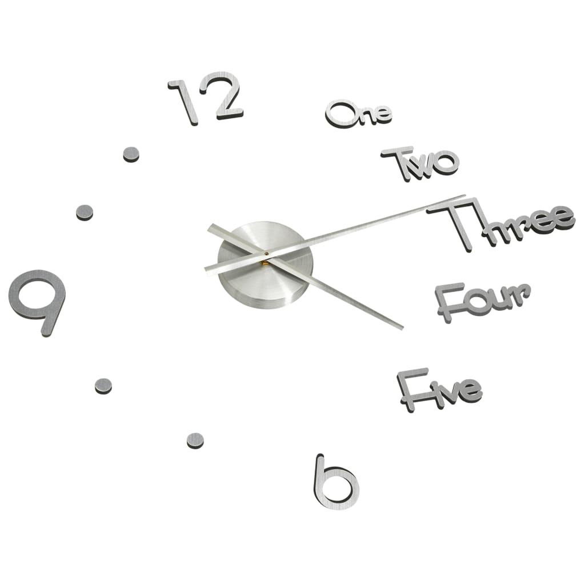Voir la diapositive 3 : VIDAXL Horloge murale 3D Design moderne Argente 100 cm XXL