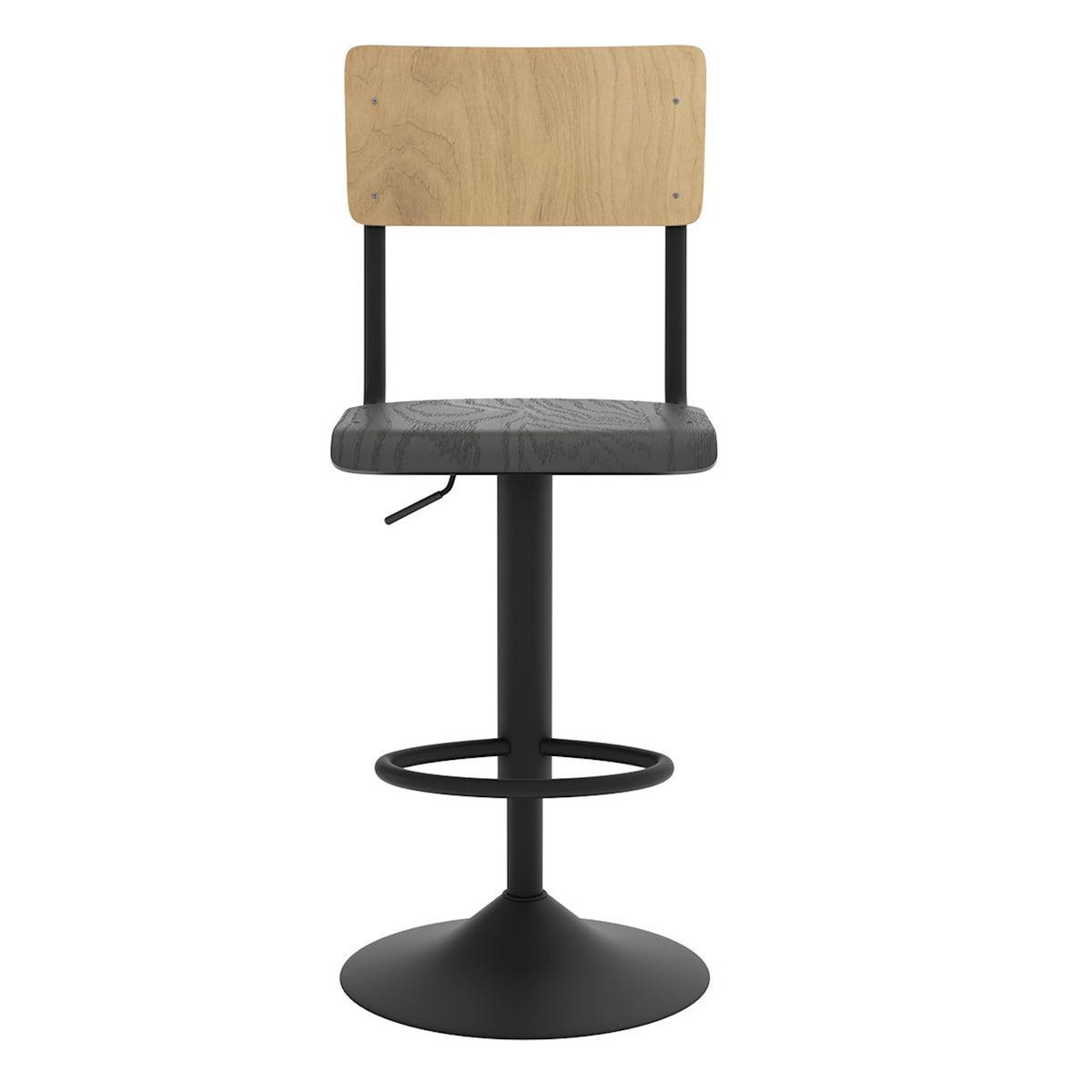 Rendez vous déco Lot de 2 chaises de bar réglables 60/80 cm en bois clair et noir-Clem