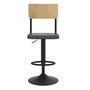 Voir la diapositive 6 : Rendez vous déco Lot de 2 chaises de bar réglables 60/80 cm en bois clair et noir-Clem