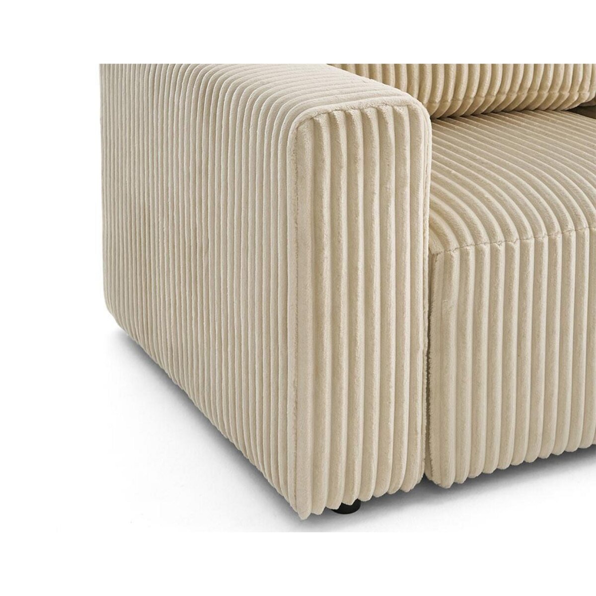 LISA DESIGN Livy - canapé d'angle réversible 4 places convertible avec coffre en velours côtelé grosses côtes