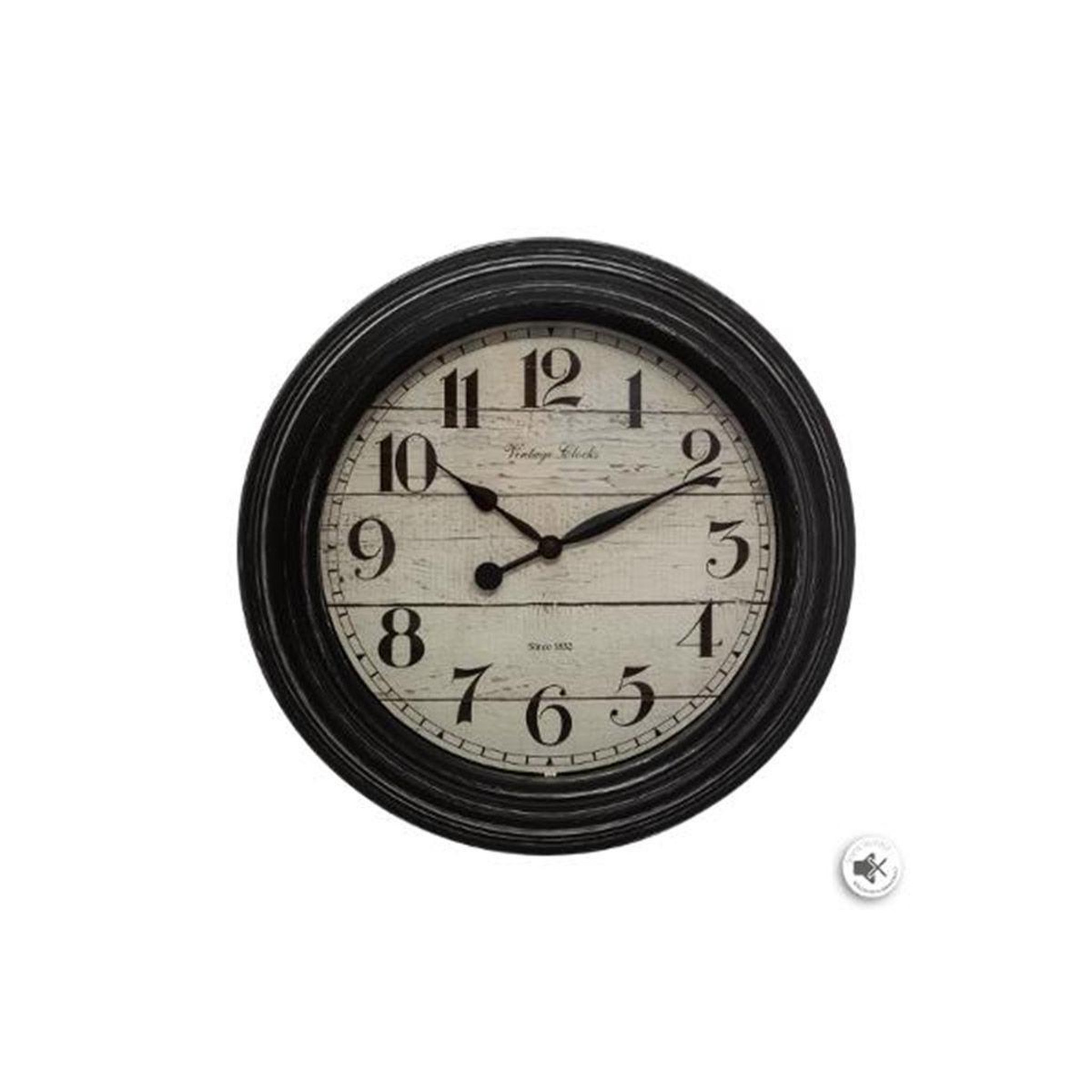 ATMOSPHERA Horloge murale déco en verre  moulure  29cm noir