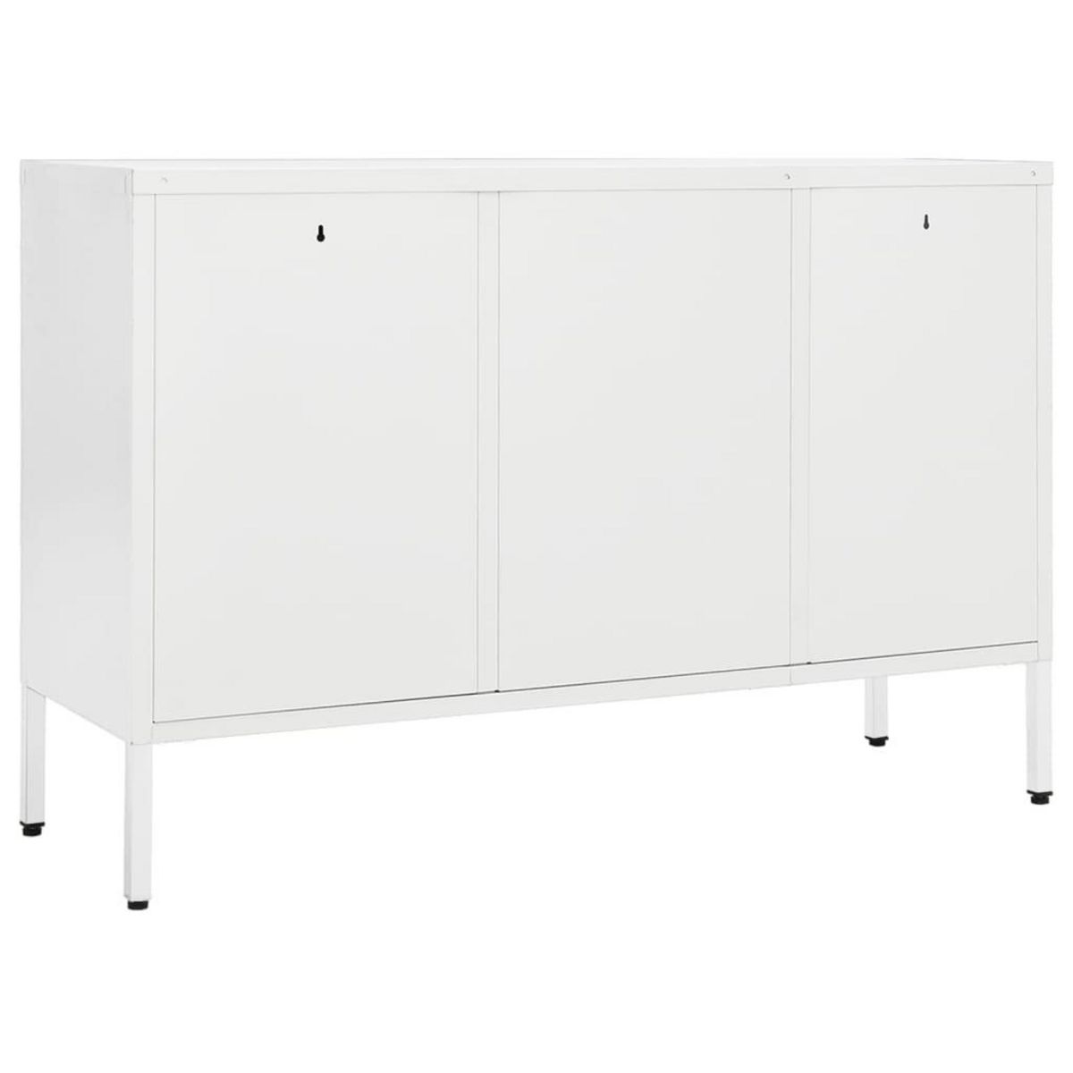 VIDAXL Buffet Blanc 105x35x70 cm Acier et verre trempe