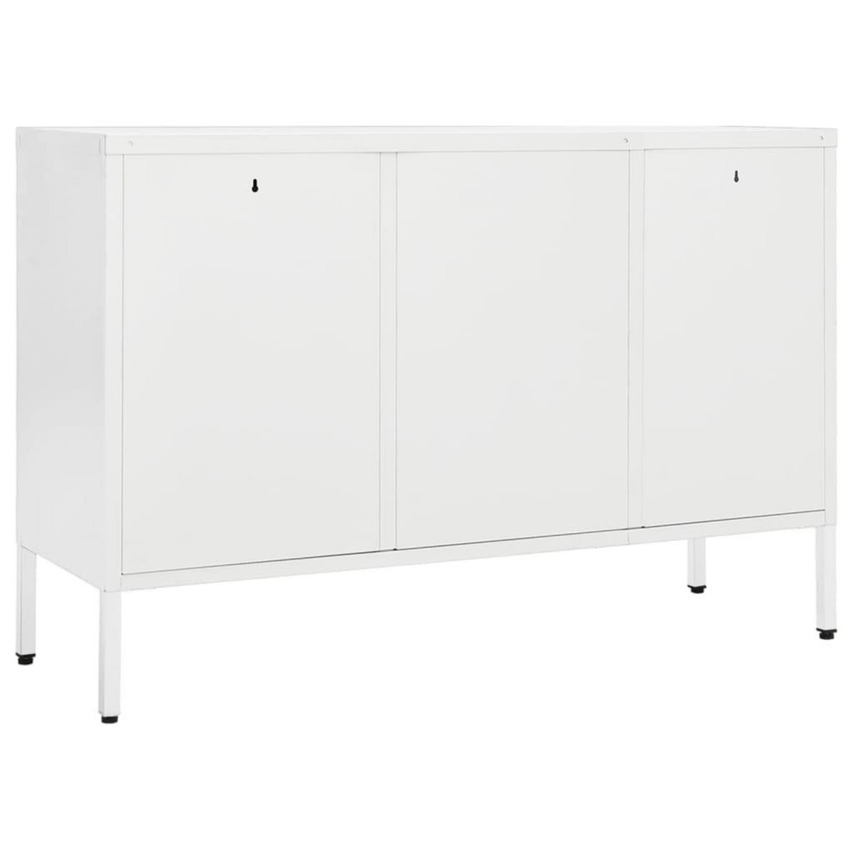 VIDAXL Buffet Blanc 105x35x70 cm Acier et verre trempe