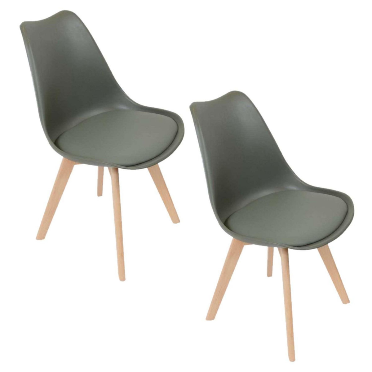 The Home Deco Factory 2 Chaises design scandinaves rembourrées Cocooning