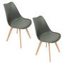 Voir la diapositive 1 : The Home Deco Factory 2 Chaises design scandinaves rembourrées Cocooning