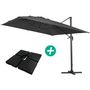 Voir la diapositive 1 : Habitat et Jardin Parasol jardin déporté Alu  Sun 4   - Rectangle - 3 x 4 m - Noir - Dalles à lester incluses
