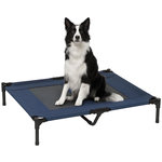 PAWHUT Lit sur pieds pour chien chat lit de camp animal lit surélevé Oxford textilène micro-perforé dim. 92L x 76l x 18H cm bleu