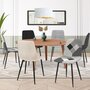 Voir la diapositive 2 : ID MARKET Lot de 6 chaises MILA en velours gris foncé, gris clair, beige, noir et patchworks noir, gris et blanc x2 pour salle à manger