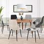 Voir la diapositive 2 : ID MARKET Lot de 6 chaises MILA en velours gris foncé, gris clair, beige, noir et patchworks noir, gris et blanc x2 pour salle à manger