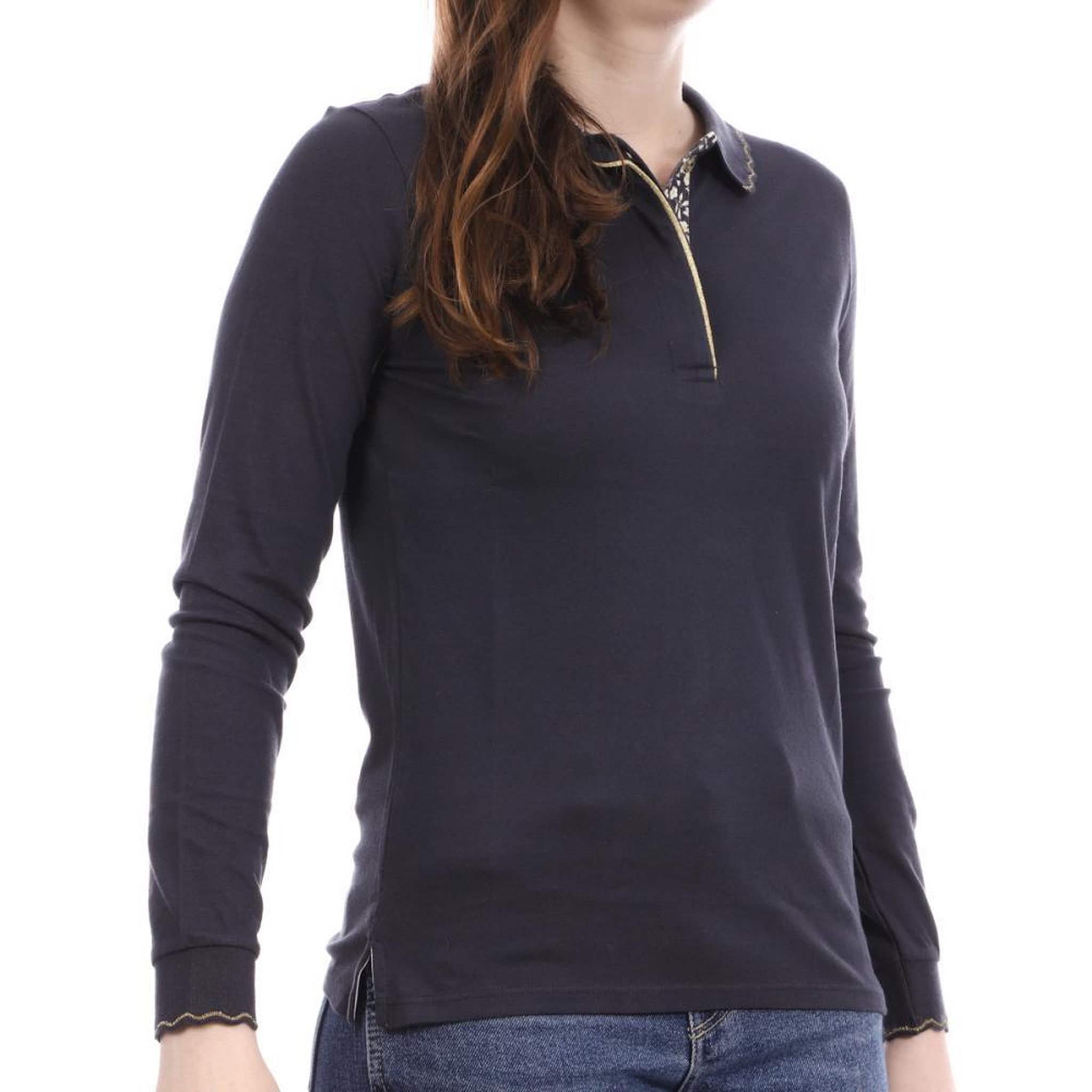 LES TROPEZIENNES Polo Marine Femme Les Tropéziennes Carassin. Coloris disponibles : Bleu