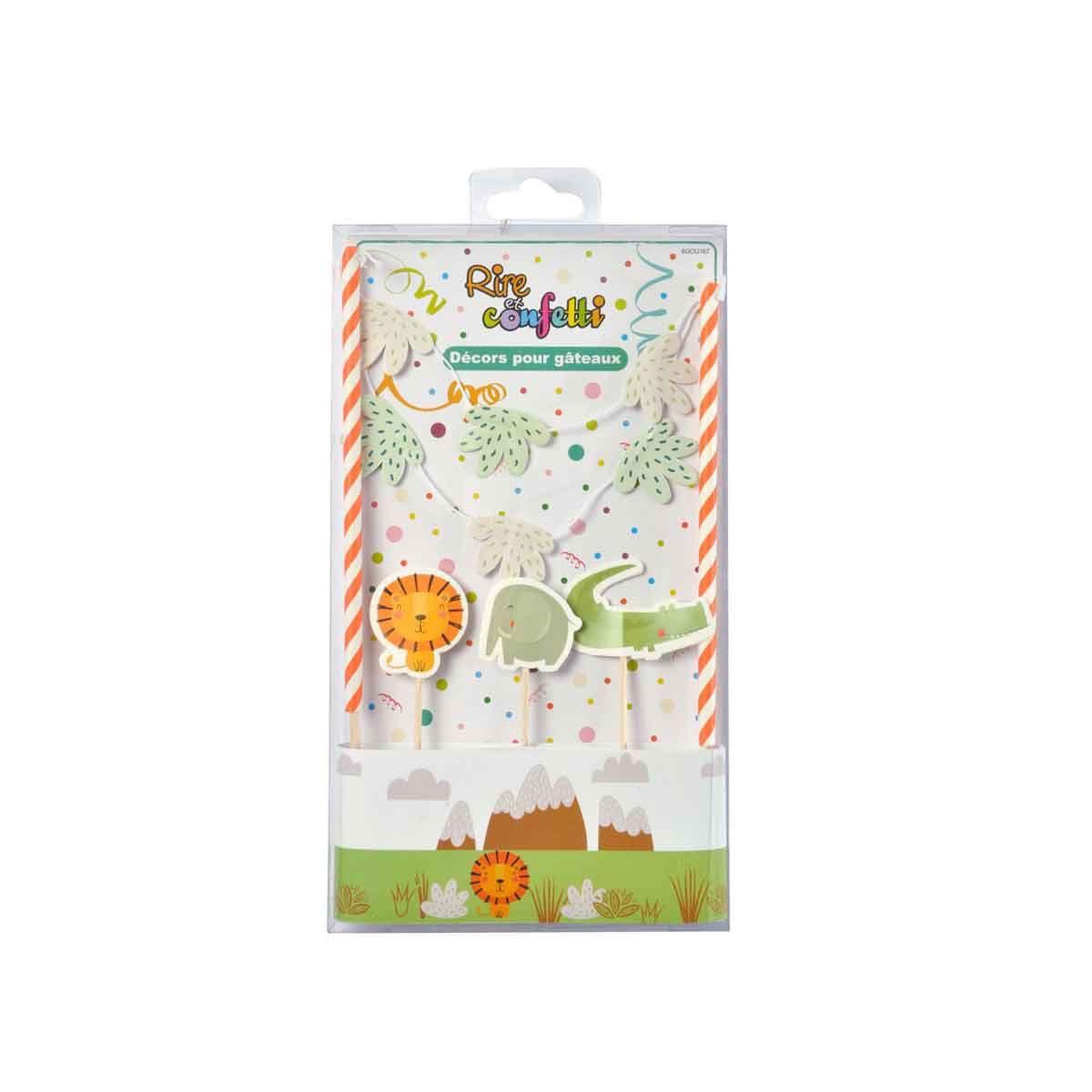 Voir la diapositive 2 : HOMEA Décoration de Gâteau 3 Figurines  Savane  Multicolore