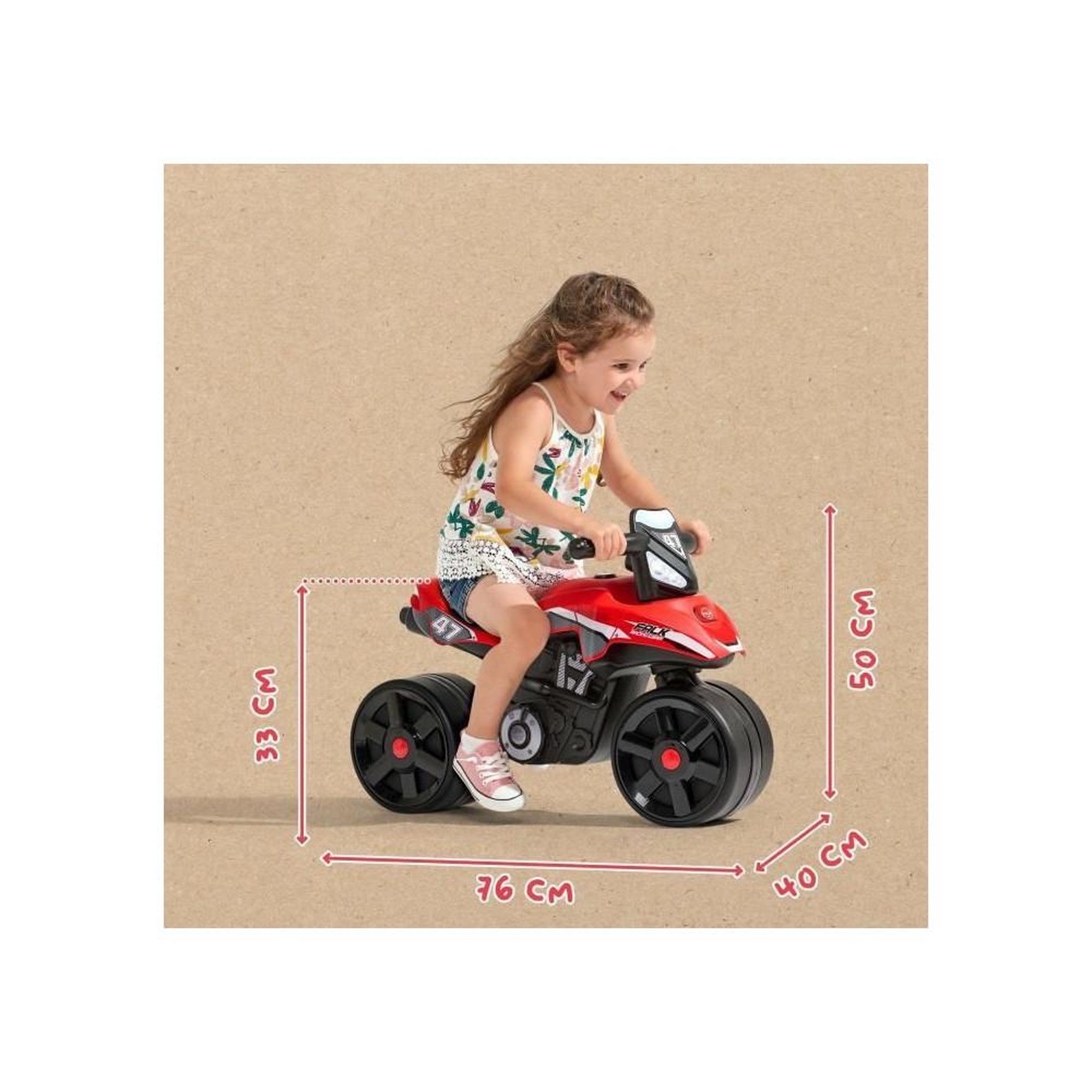 Voir la diapositive 3 : FALK Draisienne Moto Racing Team - FALK - Larges roues et Guidon directionnel - Fabriqué en France - 40% de plastique recyclé - Des